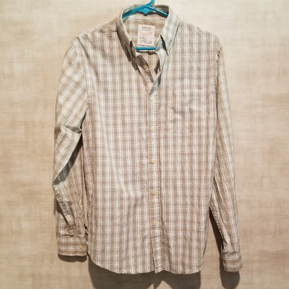 PLAIDS MENS BUTTON FRONT LONG SLEEVE SHIRT